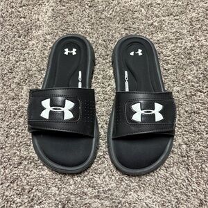 Under Armour Kids Black and White Slide Sandals